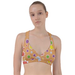 Floral Flowers Retro 1960s 60s Sweetheart Sports Bra by Celenk