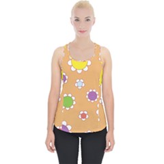 Floral Flowers Retro 1960s 60s Piece Up Tank Top