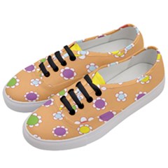 Floral Flowers Retro 1960s 60s Women s Classic Low Top Sneakers