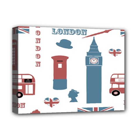 London Icons Symbols Landmark Deluxe Canvas 16  X 12   by Celenk