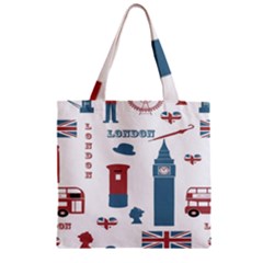 London Icons Symbols Landmark Zipper Grocery Tote Bag by Celenk