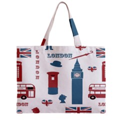 London Icons Symbols Landmark Zipper Mini Tote Bag by Celenk