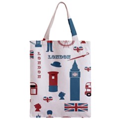 London Icons Symbols Landmark Zipper Classic Tote Bag by Celenk