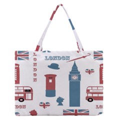 London Icons Symbols Landmark Zipper Medium Tote Bag by Celenk