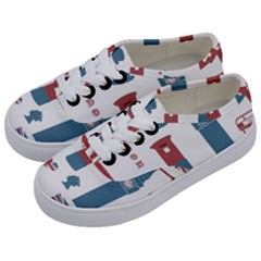 London Icons Symbols Landmark Kids  Classic Low Top Sneakers