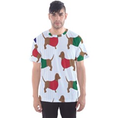 Dachshund Dog Cartoon Art Men s Sports Mesh Tee