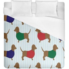 Dachshund Dog Cartoon Art Duvet Cover (King Size)