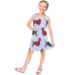 Dachshund Dog Cartoon Art Kids  Tunic Dress