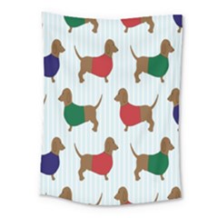 Dachshund Dog Cartoon Art Medium Tapestry