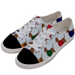 Dachshund Dog Cartoon Art Women s Low Top Canvas Sneakers