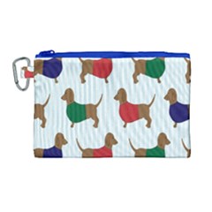 Dachshund Dog Cartoon Art Canvas Cosmetic Bag (large)