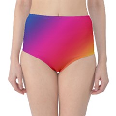 Spectrum Background Rainbow Color High-waist Bikini Bottoms by Celenk