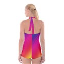 Spectrum Background Rainbow Color Boyleg Halter Swimsuit  View2