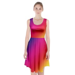 Spectrum Background Rainbow Color Racerback Midi Dress by Celenk