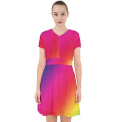 Spectrum Background Rainbow Color Adorable In Chiffon Dress