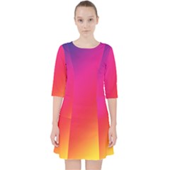 Spectrum Background Rainbow Color Pocket Dress