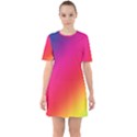 Spectrum Background Rainbow Color Sixties Short Sleeve Mini Dress View1