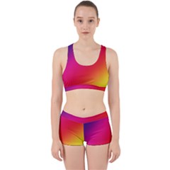 Spectrum Background Rainbow Color Work It Out Sports Bra Set by Celenk