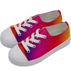 Spectrum Background Rainbow Color Kids  Low Top Canvas Sneakers