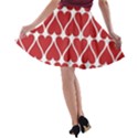 Hearts Pattern Seamless Red Love A-line Skater Skirt View2