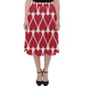 Hearts Pattern Seamless Red Love Folding Skater Skirt View1