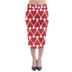 Hearts Pattern Seamless Red Love Midi Pencil Skirt by Celenk