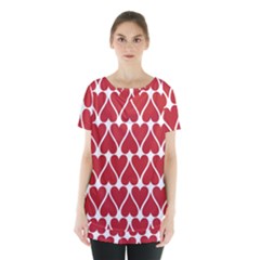 Hearts Pattern Seamless Red Love Skirt Hem Sports Top