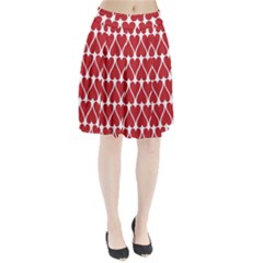 Hearts Pattern Seamless Red Love Pleated Skirt by Celenk