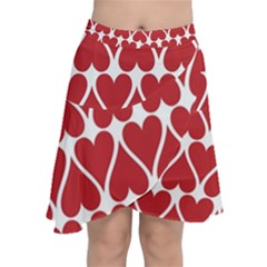 Hearts Pattern Seamless Red Love Chiffon Wrap by Celenk