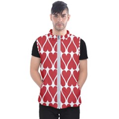 Hearts Pattern Seamless Red Love Men s Puffer Vest by Celenk