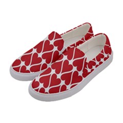 Hearts Pattern Seamless Red Love Women s Canvas Slip Ons