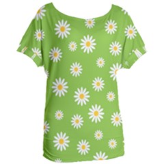 Daisy Flowers Floral Wallpaper Women s Oversized Tee