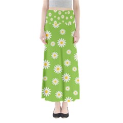 Daisy Flowers Floral Wallpaper Full Length Maxi Skirt by Celenk