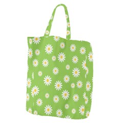 Daisy Flowers Floral Wallpaper Giant Grocery Zipper Tote