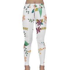 Floral Backdrop Pattern Flower Classic Yoga Leggings by Celenk