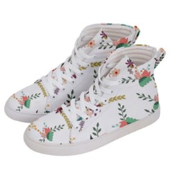 Floral Backdrop Pattern Flower Men s Hi-top Skate Sneakers by Celenk