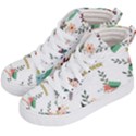 Floral Backdrop Pattern Flower Kid s Hi-Top Skate Sneakers View2