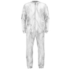 White Background Pattern Tile Onepiece Jumpsuit (men)  by Celenk