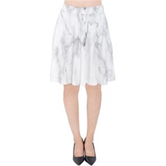 White Background Pattern Tile Velvet High Waist Skirt