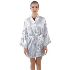 White Background Pattern Tile Long Sleeve Kimono Robe