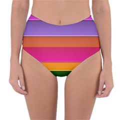 Stripes Striped Design Pattern Reversible High-waist Bikini Bottoms