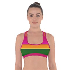 Stripes Striped Design Pattern Cross Back Sports Bra