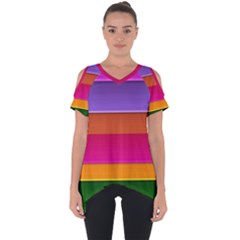 Stripes Striped Design Pattern Cut Out Side Drop Tee by Celenk