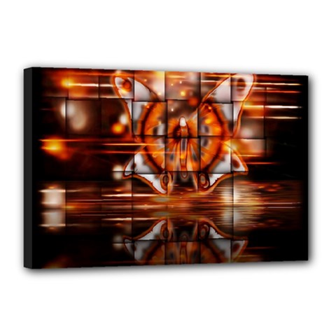 Butterfly Brown Puzzle Background Canvas 18  X 12  by Celenk