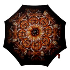 Butterfly Brown Puzzle Background Hook Handle Umbrellas (medium) by Celenk