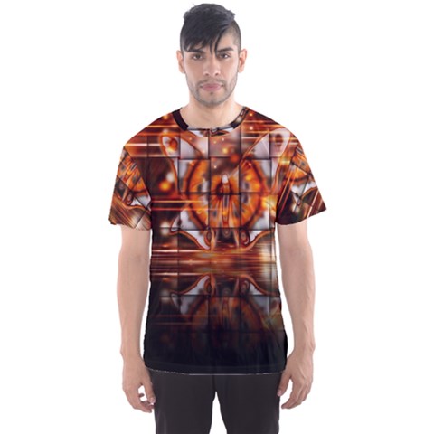 Butterfly Brown Puzzle Background Men s Sports Mesh Tee by Celenk