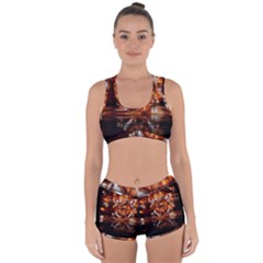 Butterfly Brown Puzzle Background Racerback Boyleg Bikini Set