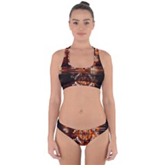 Butterfly Brown Puzzle Background Cross Back Hipster Bikini Set