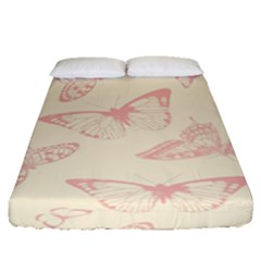 Butterfly Butterflies Vintage Fitted Sheet (queen Size) by Celenk