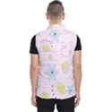 Floral Background Bird Drawing Men s Puffer Vest View2